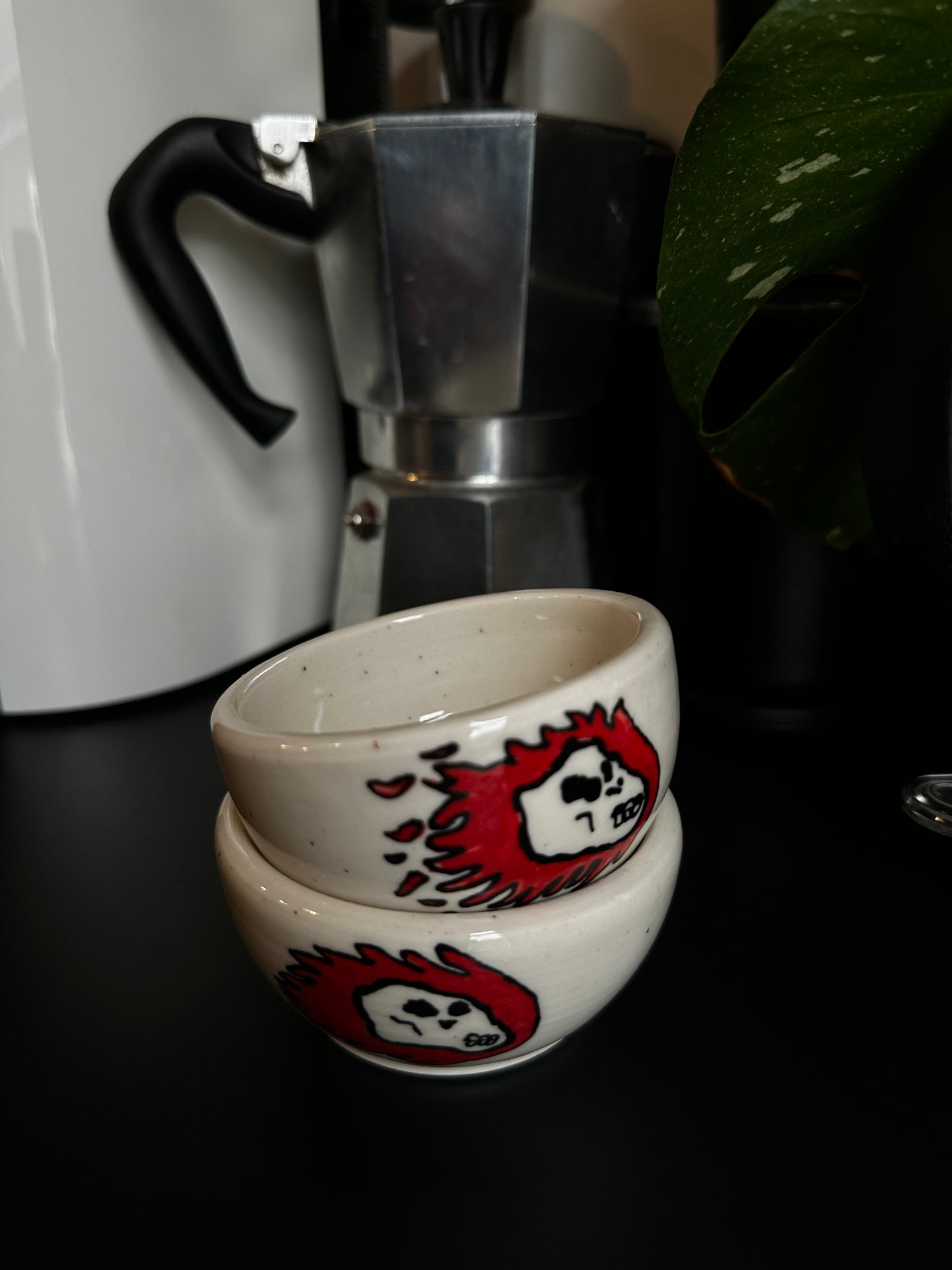 Flaming Skull Catchall - Set of 2