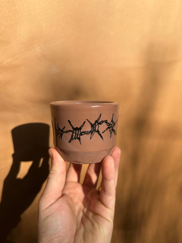 Barbed Wire Espresso Cup - Brown