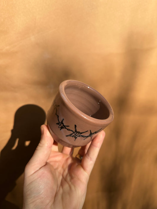 Barbed Wire Espresso Cup - Brown