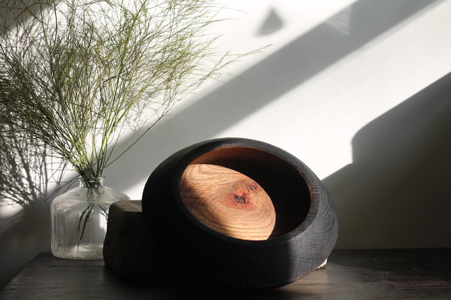 Yakisugi Water Oak Decorative Concave Bowl