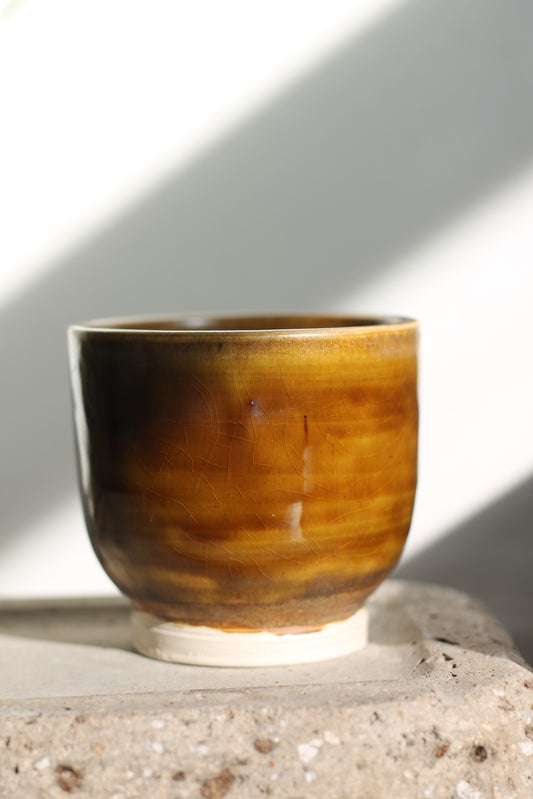 Crackle Glaze Hand Thrown Espresso/Whiskey Cup